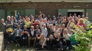 Groepsfoto met docenten en collega's